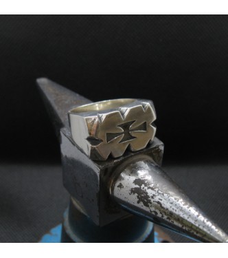 R002021 Sterling Silver Men Ring Cross Genuine Solid Hallmarked 925 Handmade